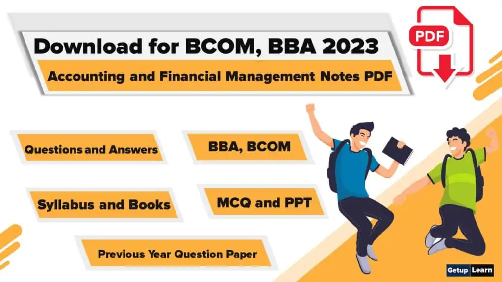 Accounting and Financial Management Notes PDF