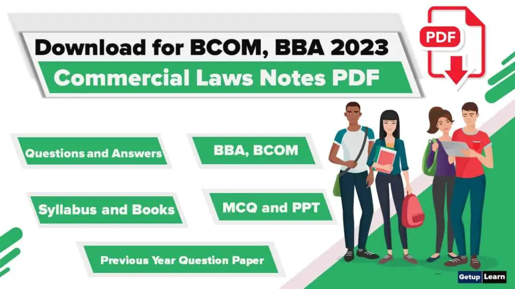 Commercial Laws Notes PDF for BCOM and BBA