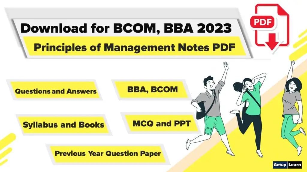 Principles of Management Notes PDF for BCOM and BBA