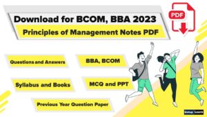 Read more about the article 📚[2023] Principles of Management Notes PDF for BCOM and BBA